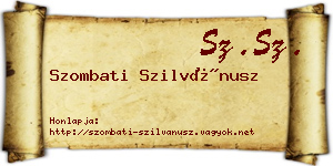 Szombati Szilvánusz névjegykártya